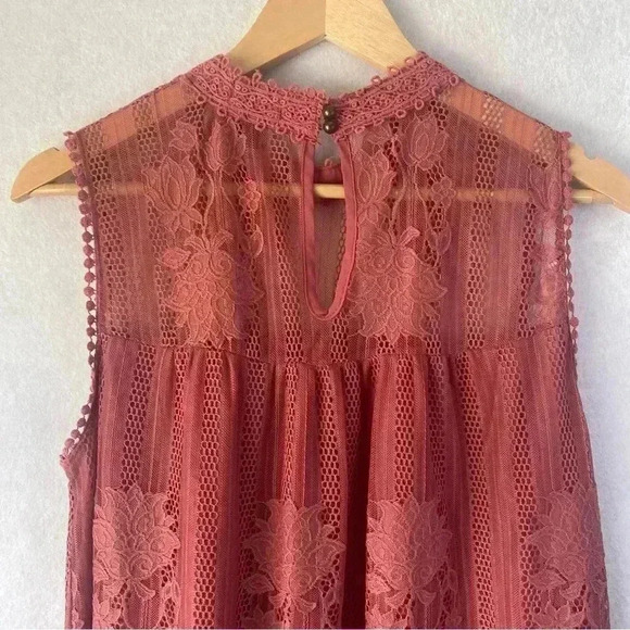 Worthington‎ Women's Guava Lace Halter Sleeveless Feminine Boho Blouse Size XL - Picture 12 of 13